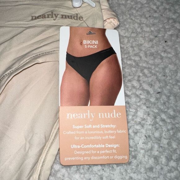 Nearly Nude Small Bikini Underwear Set of 5 Pairs Light Tan and Pink Womens NWT - Picture 4 of 7